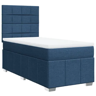 Produktbild von Boxspringbett mit Matratze Blau 90x200 cm Stoff