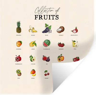Produktbild von MuchoWow® Wandtattoo Wandsticker Wandaufkleber Obst - Lebensmittel - Küche 80x80 cm Selbstklebend und Repositionierbar - Wierderverwendbar - Selbstklebend