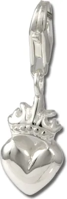 Produktbild von SilberDream Charm Schmuck Armband Anhänger Kronen Herz 925 Echt Silber FC3061