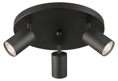Produktbild von LED Deckenstrahler Rund 3-flammig GU10 schwenkbar 350° drehbar  moderner Deckenspot Schwarz Braytron