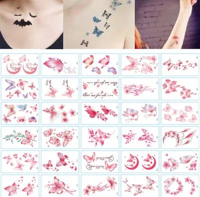 Obrázok produktu pre Dočasné tetovanie Tetovanie Body Art Malé listy Tetovacie nálepky Falošné tetovanie na ruky Nálepky pre mužov ženy (30 listov)
