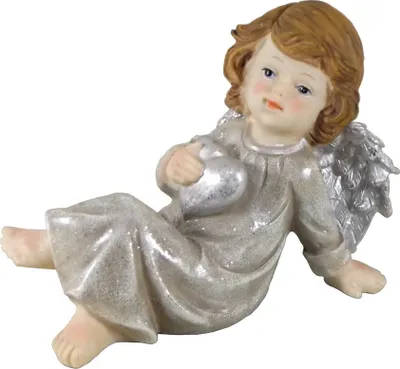 Produktbild von Deko Engel Schutzengel mit Herz Engelfigur Skulptur Weihnachts Figur Elfe Fee