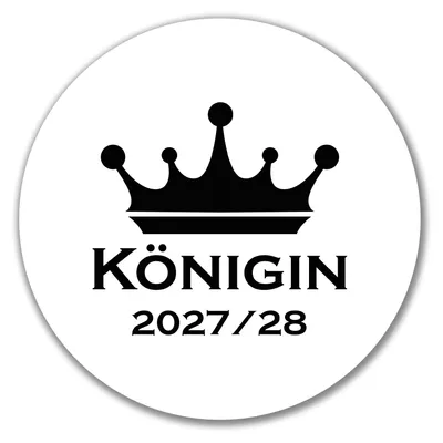 Produktbild von Huuraa Aufkleber Königin 2027/28 Krone Schüztenkönigin 10cm rund Sticker Geschenkidee