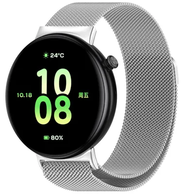 Image de Pour Honor Watch Fit Milan métal acier maille bracelet de remplacement avec fermeture magnétique d'argent