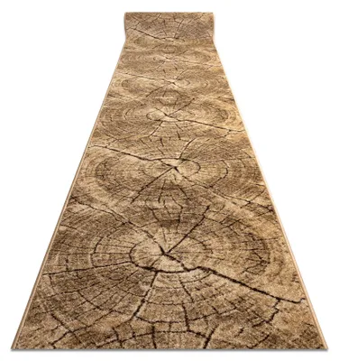 Image de Tapis de couloir KARMEL Tronko Arbre Bois noix 90 cm beige 90x170 cm