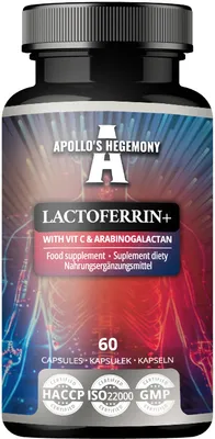 Produktbild von Lactoferrin+ 100 mg mit Vitamin C und Arabinogalactan - 60 vegane Kapseln