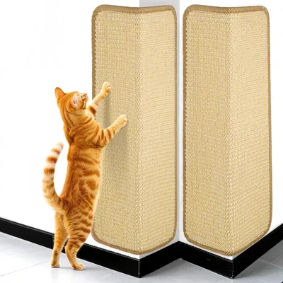 Produktbild von Kratzbrett Zocipro 2 Stück Katzenkratzmatte, Kratzmatte für Katzen, 50 x 25 cm, Sisal-Kratzmatte, schützt Teppiche und Sofas, mit und doppelseitigem K