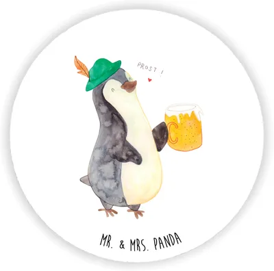 Produktbild von Mr. & Mrs. Panda magnet Pinguin Bier - Weiß - Geschenk, , Kühlschrankmagnet, für pinwand, kühlschrank, Memohalter, pinnwand, Pinguine, Beschwippst