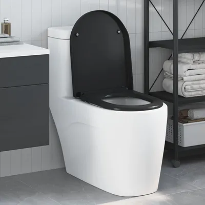 Obrázok produktu pre vidaXL WC sedadlo čierne 49 x 36 x 4 cm Duroplast