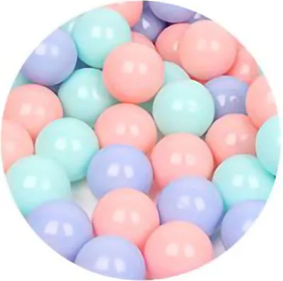 Produktbild von 100 Stück Kinderspielbälle, lustig, leuchtende Farben, wiederverwendbar, Ozean für Pool, Spielplatz, Zelt, Macaron, 3 Farben, verdickt, 5,5 cm