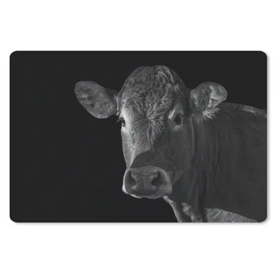 Produktbild von MuchoWow® Schreibtischunterlage Kuh - Tiere - Schwarz - Weiß - Porträt 60x40 cm - XXL Mauspad - Großes Mauspad