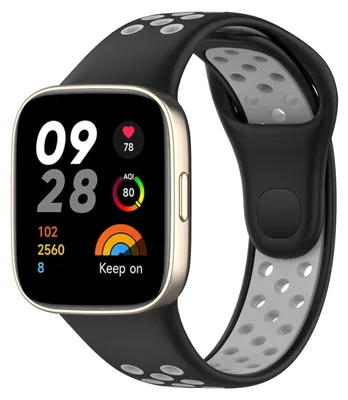 Obrázek produktu pro Dvoubarevný sportovní silikonový řemínek Xiaomi Redmi Watch 3 Náhradní řemínek černý / šedý