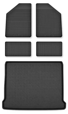 Productafbeelding van Rubberen automatten + kofferbakmat voor Chrysler Voyager IV 2000-2008 – 5-delig, zwart, op maat – Wielganizator Semi-Universal
