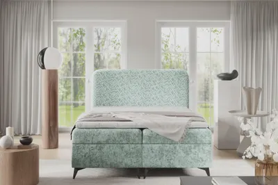 Produktbild von Boxspringbett Schlafzimmerbett TRIANA 180x200cm Stoff Trenza Mintgrün