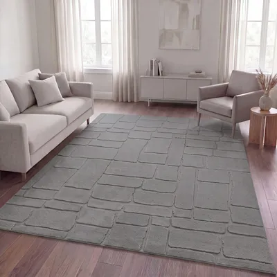 Produktbild von TT Home Wohnzimmer Teppich Schlafzimmer Hochflor Waschbar Skandinavisches Design Geometrisch Abstrakt Boho Stil Einfarbig 3D Größe 200x280 cm