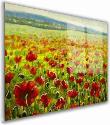 Zdjęcie produktu dla OBRAZ NA SZKLE PROSTOKĄTNY 100x70cm 059 Maki
