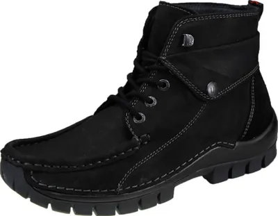 A black boot on a white background.