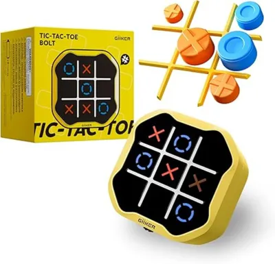 Produktbild von GiiKER Tic Tac Toe Bolt-Spiel, Original 3-in-1-Handheld-Puzzle-Spielkonsole, tragbare Reisespiele für Autofahrten, Brettspiele für Kinder und Erwachsene, Geburtstagsgeschenke für Kinder ab 3 Jahren