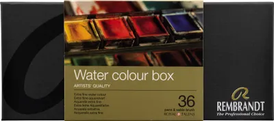 Produktbild von Rembrandt Aquarellfarben-Set im Metalletui | 36 Näpfchen + Pinsel