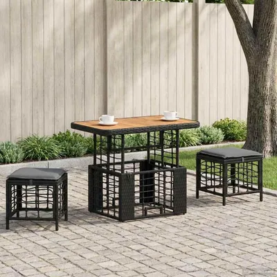 Image de Maison Exclusive - Ensemble de jardin pour repas, 3 pièces, noir et gris