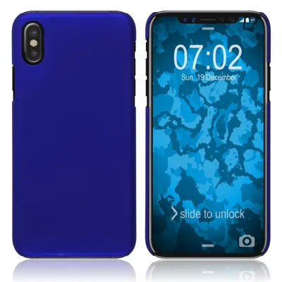 Produktbild von PhoneNatic Case kompatibel mit Apple iPhone Xs - Hülle blau gummiert Hard-case Cover