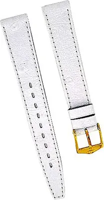 Produktbild von FORTIS Uhrenarmband LEDER weiß mit weißer Naht 14mm gold NEU