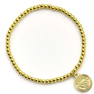 Immagine prodotto di Bracciale con perline del club calcistico Manchester City in colore oro con ciondolo