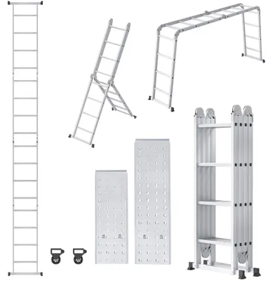 Image de Échelle pliante multifonctionnelle de 470 cm - Aluminium - Pour usage domestique