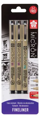 Produktbild von Sakura Blisterkarte Pigma Micron 3 Stück