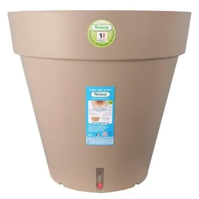 Image de Pot à plantes Riviera Brown Taupe polypropylène Plastique Boule circulaire Ø 50 cm
