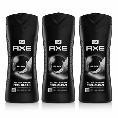 Produktbild von 3x 400 ml AXE Duschgel Black 3 in 1