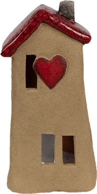 Obrázok produktu pre Clayre & Eef Dekoratívna figúrka Domček 10x7x19 cm Hnedočervená keramika