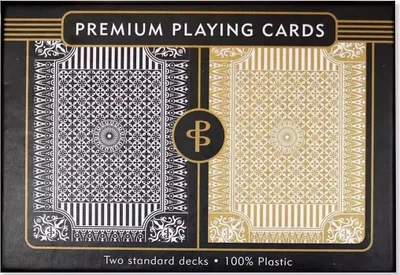 Zdjęcie produktu dla Black and Gold Premium Playing Cards, Two Standard Decks