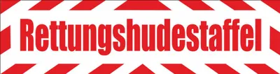 Produktbild von INDIGOS UG - Magnetschild "Rettungshundelstaffel" mit Rahmen 45 x 12 cm - Magnetfolie für Auto / LKW / Truck / Baustelle / Firma