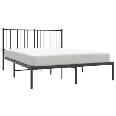 Produktbild von Bettgestell mit Kopfteil Metall Schwarz 140x190 cm