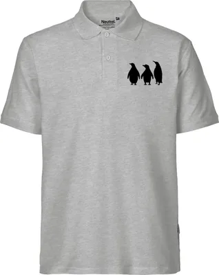 Produktbild von Huuraa Herren Polo Shirt Pinguine Silhouette XXL Sport Grey Bio Baumwolle Fairtrade Poloshirt Geschenkidee