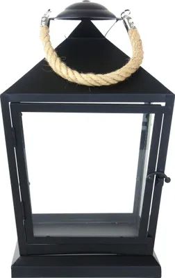 Productafbeelding van Lantaarn zwart met touw l21b21h5 Esschert Design