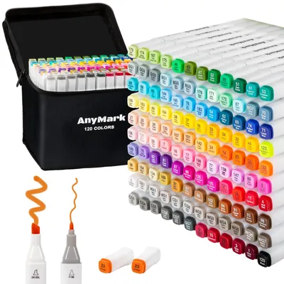 Produktbild von Omgoods – 120 alkoholfeste Marker mit doppelspitzigem Stift