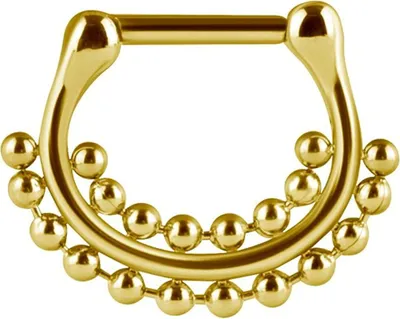 Produktbild von Karisma Septum Clicker Piercing-2 Ring Kugelkette Nasenpiercing Edelstahl 316L 1,2x8mm - Silber