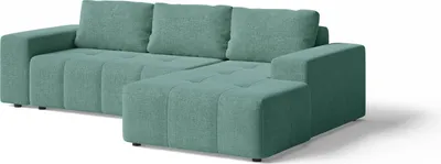 Obrázek produktu pro Rohová sedací souprava s funkcí spaní L – zelená – 264x78x155 cm – pravá – pohovka do obývacího pokoje – rozkládací sedací souprava – ORION