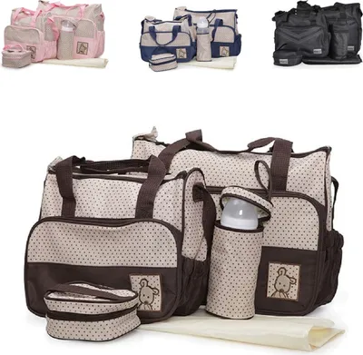 Produktbild von Moni Wickeltasche Stella, Set mit Wickelunterlage, Isoliertasche f. Babyflaschen braun