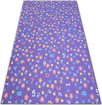 Produktbild von Teppichboden für Kinder NUMBERS violette Zahlen, Alphabet lila 100x150 cm