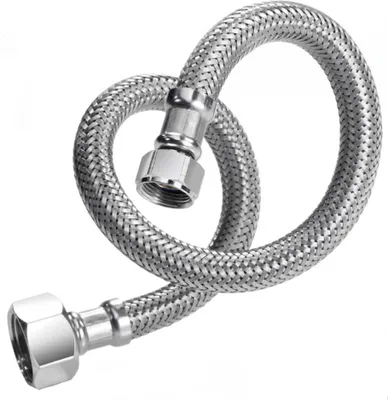 Immagine prodotto di Raccordo in acciaio inox/TPE Tubo flessibile DN8 300 mm con 1/2" IG x 3/8" IG, dado per raccordo IG x IG Tubo rinforzato DVGW Dimensioni: 300 mm