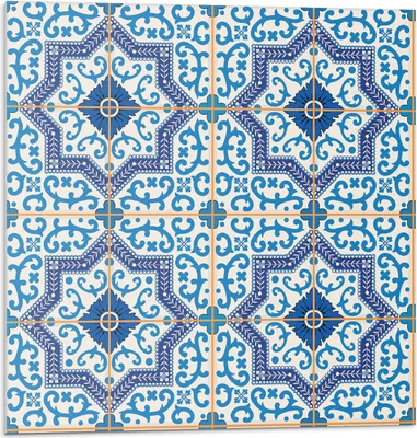 Produktbild von Fliesenmuster Mit Ornamenten – Selbstklebende Fliesen – Wandverkleidung – Wandpaneel – PVC Fliesen – Vinylflisen – PCV Flisen – Selbstklebend – Wanddeko – 9 Stück 30 x 30 cm