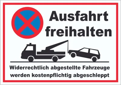 Produktbild von Parken verboten Ausfahrt freihalten Aufkleber A3 (297x420mm)