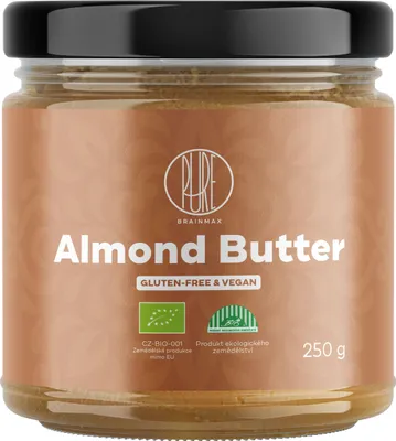 Obrázok produktu pre BrainMax Čisté mandľové maslo, 100 % mandľový krém, 250 g