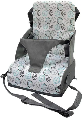 Image de Siège de repas pour bébé avec harnais de sécurité à 3 points - Convient aux enfants de 6 mois à 3 ans - Imperméable et pliable - Assise confortable en mousse