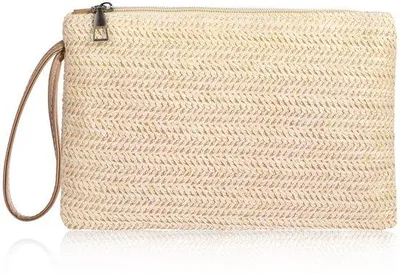Produktbild von Stroh-Clutch-Handtas Sommer Strandtas für Frauen Mädchen