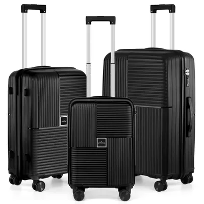 Produktbild von HOMELUX Kofferset 3 tlg. Schwarz Koffer Hartschale Trolley Reisekoffer Set Tasche M-L-XL  M7920