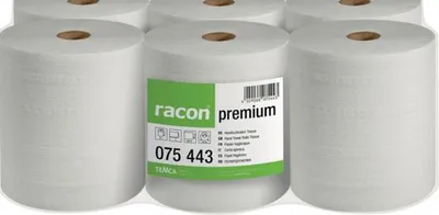 Produktbild von racon® 075443-01 Handtuchrolle Premium - 20 cm x 140 m, 2-lag., hochweiß, 35 g/qm, 6 Rollen